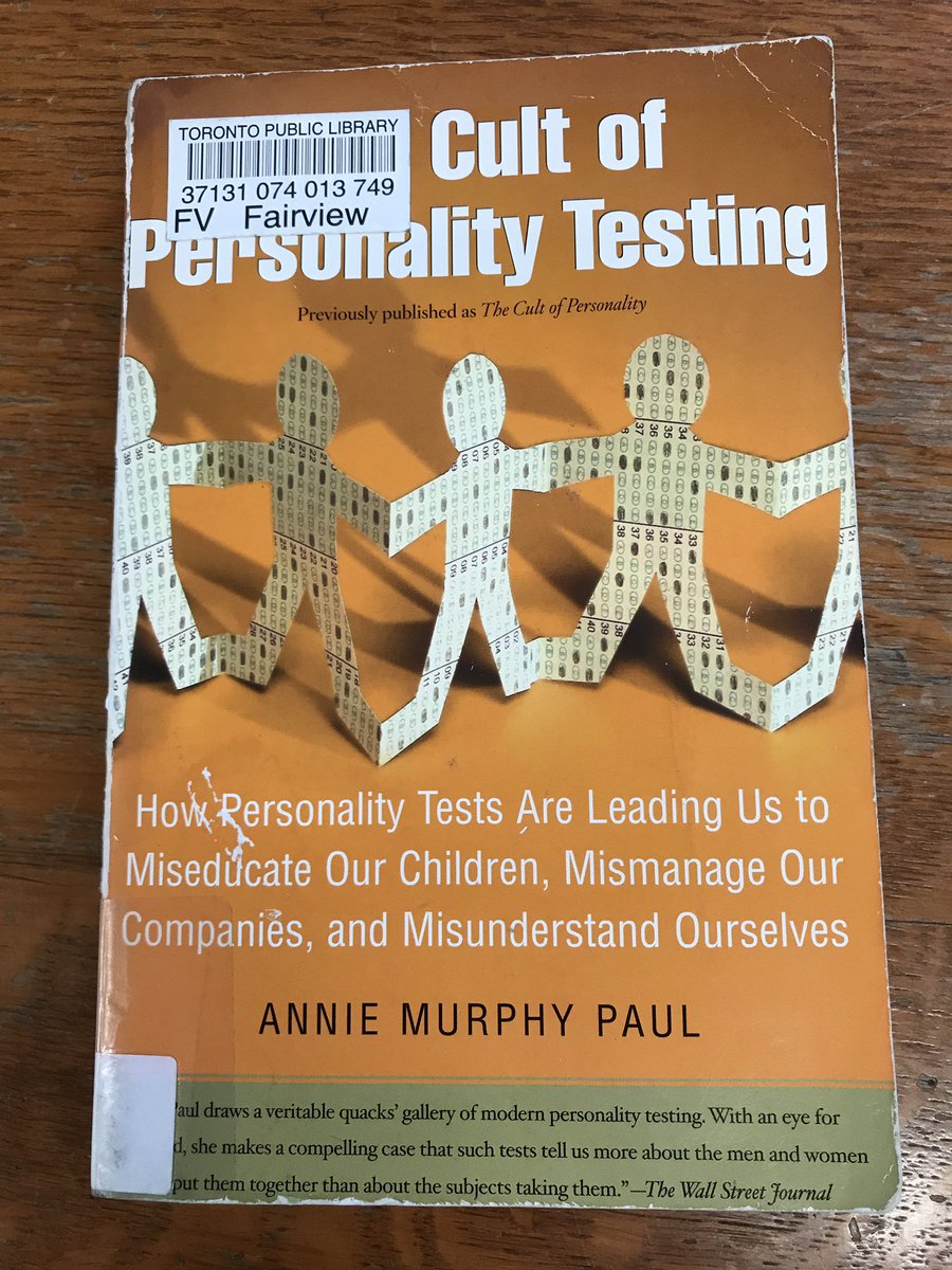 FamilyNature's tweet image. Currently reading: The Cult of #PersonalityTesting #HR @torontolibrary @anniemurphypaul