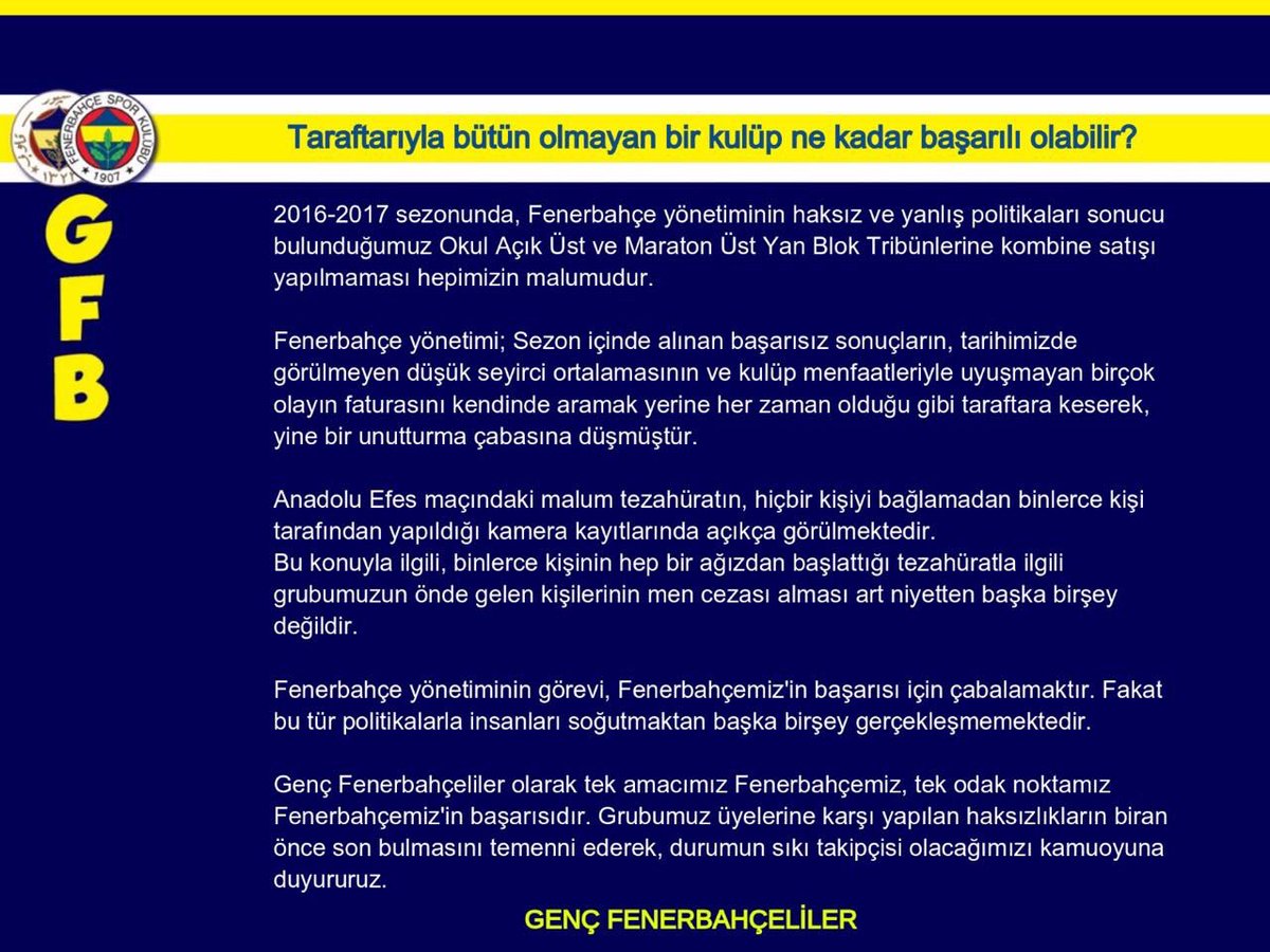 gencfborg's tweet photo. KAMUOYUNA DUYURU! #GFBdireniyor https://t.co/hoLQ3Xuchf