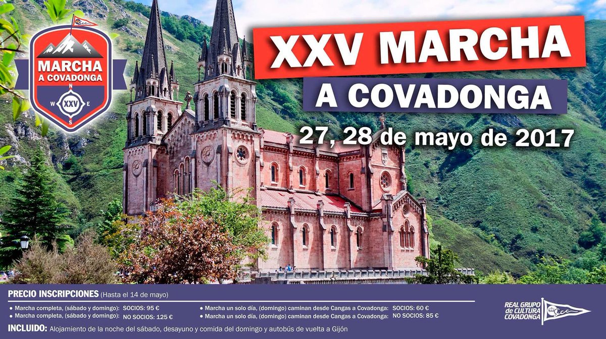 Cumplimos un cuarto de siglo en una de nuestras actividades más emotivas. Apúntate a la "XXV Marcha a Covadonga". #RGCC #Gijón #Covadonga