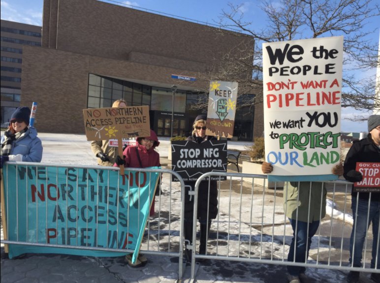 350's tweet photo. YES! New York State denies permit for the 97-mile #NorthernAccess natural gas pipeline due to threats to water: https://t.co/AZZsQYgQrK https://t.co/hKOryM3cGs