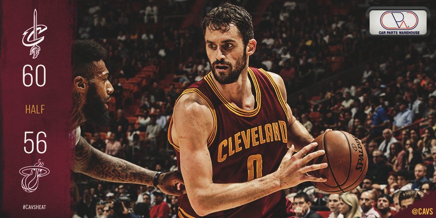 cavs's tweet photo. The Wine &amp; Gold lead at the break.

#CavsHeat BOX: https://t.co/U7FyiOxwZi https://t.co/hAes9x98nC