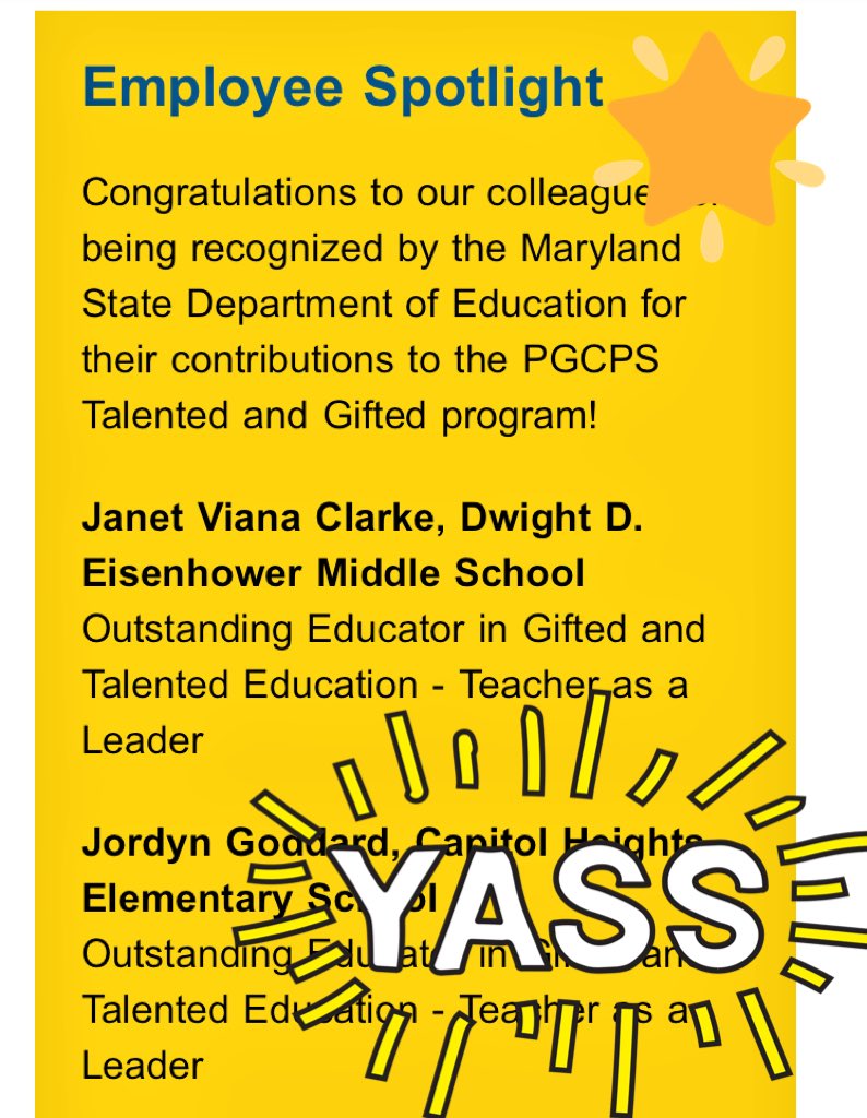 DDEMSEagles's tweet photo. Congrats Ms. Clarke-Green!! Thanks for all you do!! #ikeallin #SOARingEagles https://t.co/tyf5GnBdW8