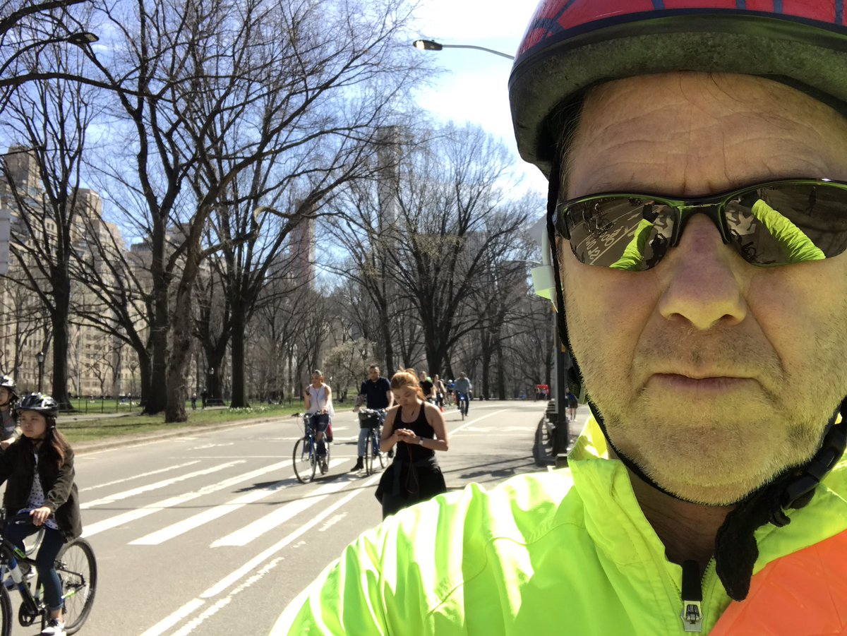 Cycling in #CentralPark -- Thanks to John at #Conrad's in #TudorCity ... flowers, wine &amp; a bike shop: that's TudorCityLiving!!