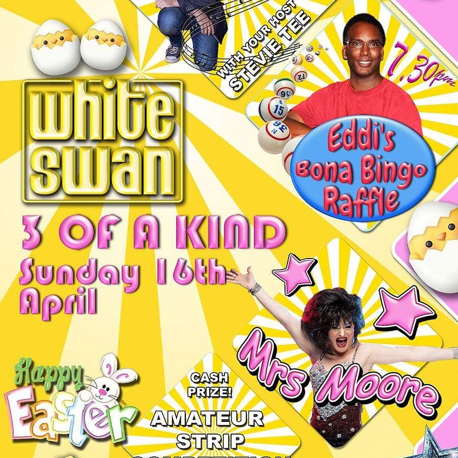 stevetee49's tweet photo. Easter Sunday's great entertainment  @Bjswhiteswan  #freeentry  #karaoke  #eddisbonabingoraffel #cabaret  @mrsmooredrag https://t.co/xBVMG2Rd1z