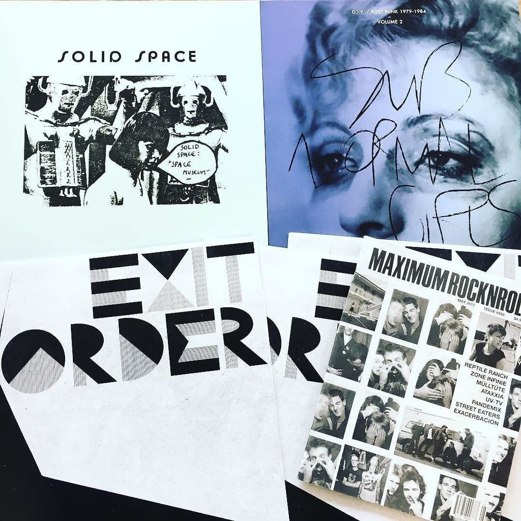 sorrystate's tweet photo. New in today: new LP from Boston's Exit Order, some synthy goodness, and the new MRR! Jump on these hot items!! #exitorder #solidspace #sub… https://t.co/gl0DwjdApp