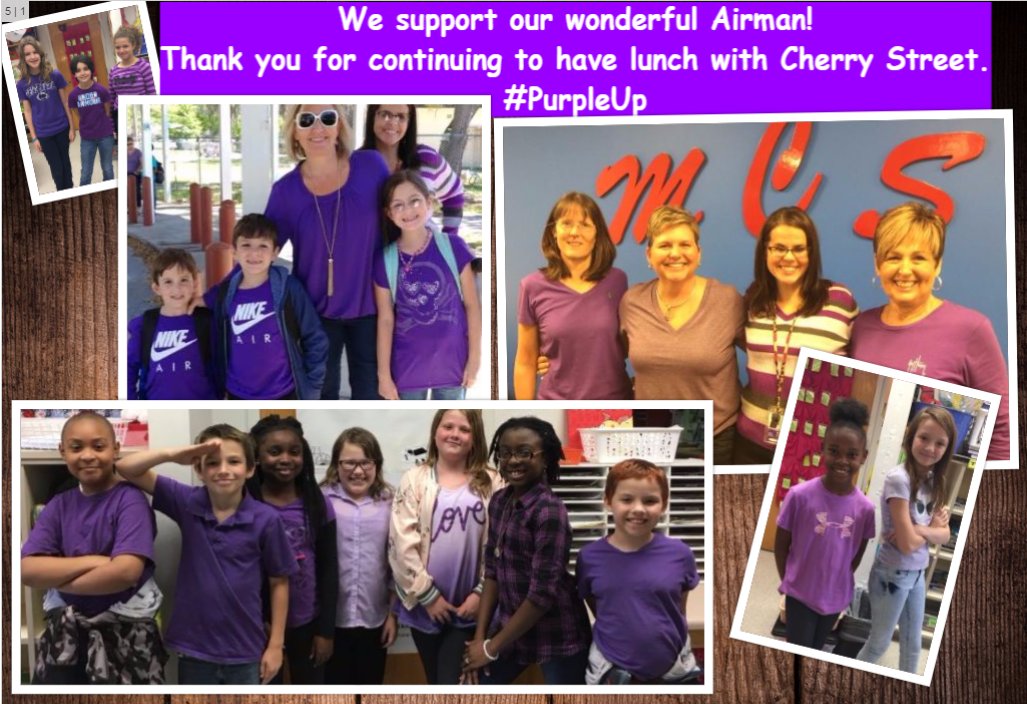 ONeil5th's tweet photo. @mcherryst and #PurpleUp Thank you Tyndall AFB Mentors who eat lunch with us twice a month! @krissy_brown319 @g8rgrad97 @teachfoxy https://t.co/WPqTFAm66u