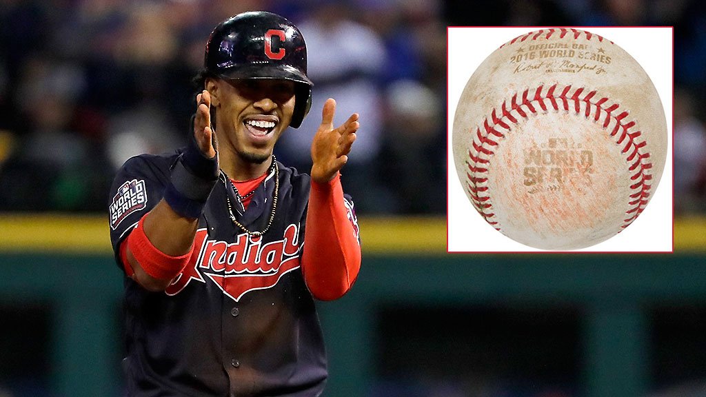 MLB's tweet image. .@Lindor12BC owns the first hit of the ’16 #WorldSeries. You can own the ball.

Bid now: atmlb.com/2oklDi3