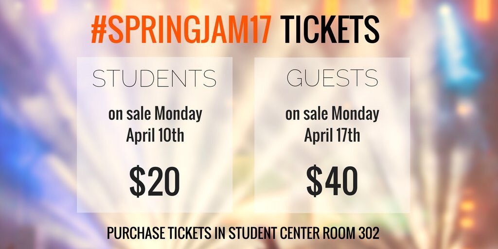 Twillyp's tweet photo. 100+ tickets already sold π Get your #SpringJam17 tickets asapπ https://t.co/APp75vaiPe