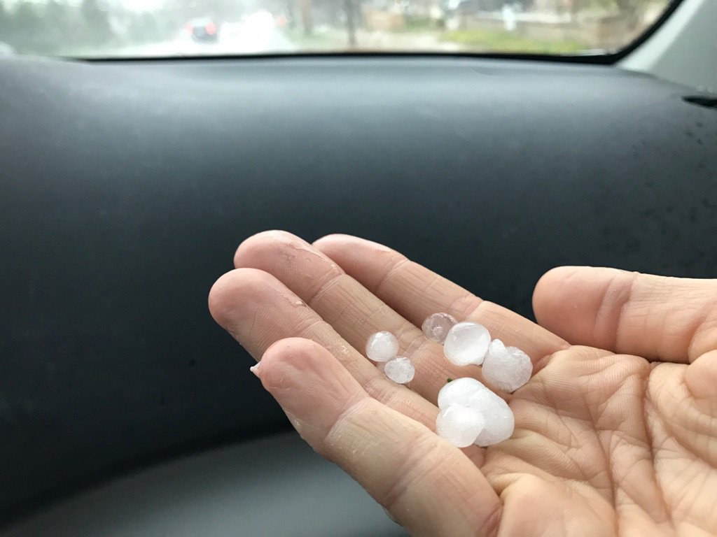 BrittShannon's tweet photo. Hail in Whitefish Bay. Wow it was coming down for a few minutes! @fox6 https://t.co/8V1g7rN8Pm