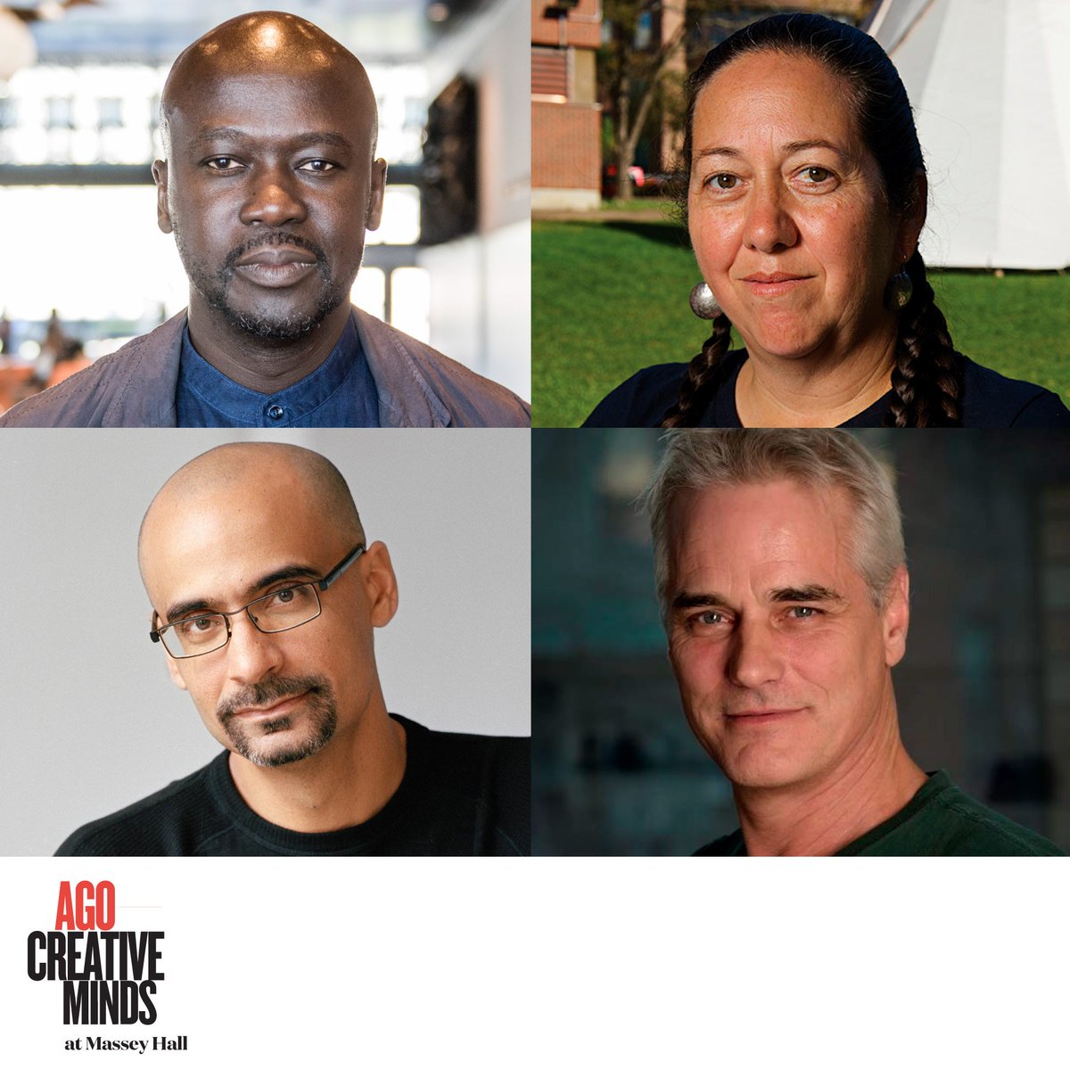 agotoronto's tweet photo. Four artists. One conversation. #AGOCreativeMinds April 21 @masseyhall. Tickets: https://t.co/27c7jVBpUF https://t.co/mhlG8wwQIM