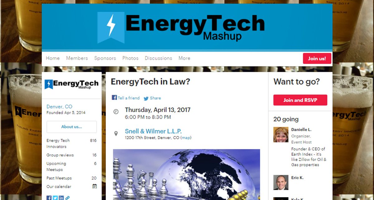 What's hot in EnergyTech &amp; Law? Find out this Thursday at meetu.ps/37WQYg Sponsored by <a href="/SnellWilmerLLP/">SnellWilmerLLP</a>