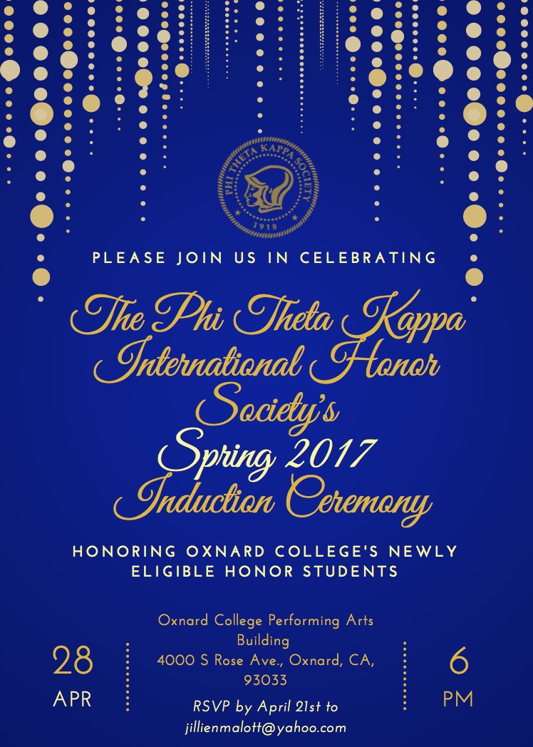 PTK_OC's tweet photo. Celebrate Beta Rho Tau's Spring '17 Induction Ceremony, 4/28! It's going to be a great night celebrating the hard work of our new members!💙 https://t.co/pc0ZsF2MbC