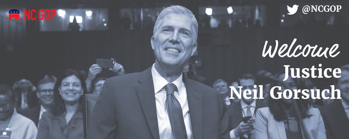 NCGOP's tweet photo. Welcome, Justice Neil Gorsuch! #NCGOP https://t.co/7ahj9yD6Eg