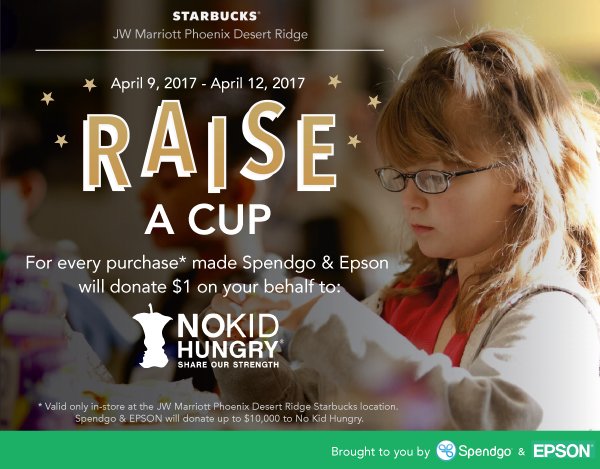 spendgo's tweet photo. Spendgo &amp; @EpsonAmerica are donating $1 to @nokidhungry for every purchase. Ends 4/12. Restrictions Apply. #RestaurantLeadership #RLC2017 https://t.co/ERJIX2cD0Z