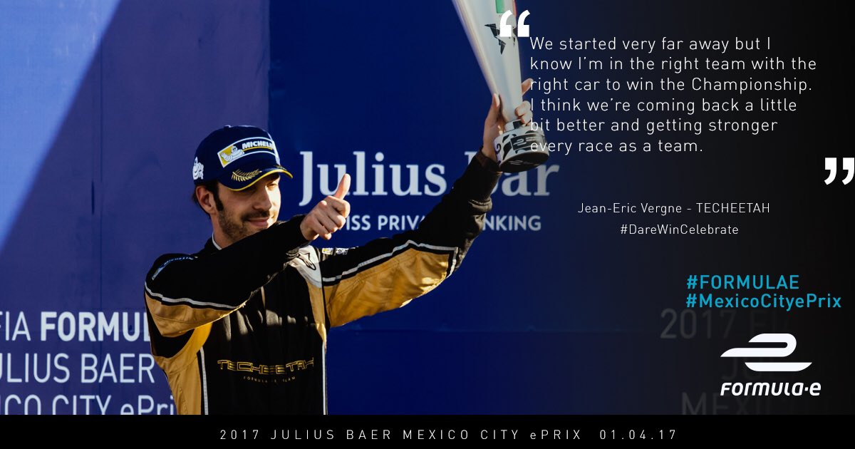 carlgurdjian's tweet photo. 3 Daring achievers - 1 Daring winner Well done @LucasdiGrassi @JeanEricVergne @sambirdracing see you in Monaco ePrix May 13th @GHMUMM #Mumm https://t.co/TKu3CzCLgp