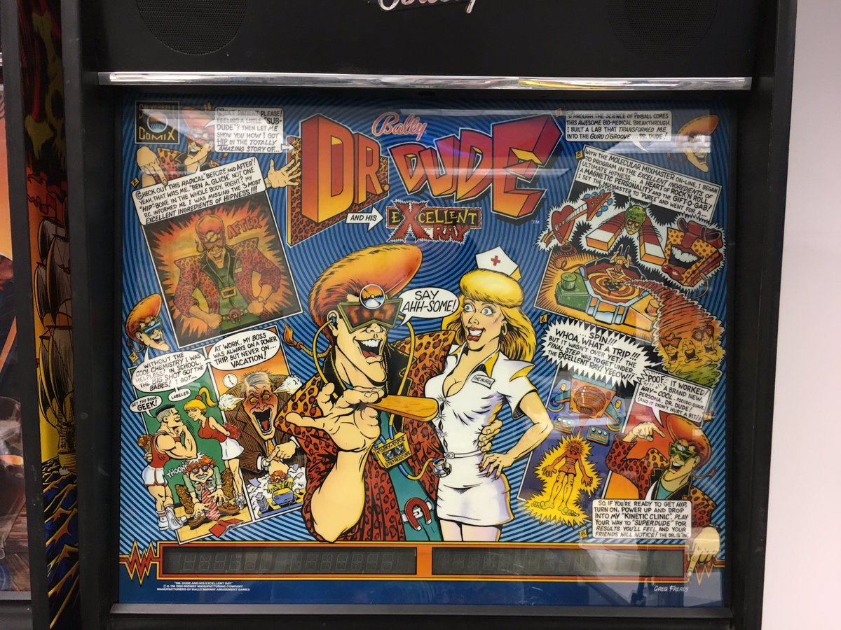 Superjustinbros's tweet photo. Can I just say I love the art of this pin? (Not mine.) #pinball #DrDude https://t.co/app2CIQypK