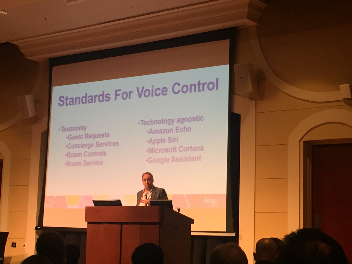 ashashou's tweet photo. What year will hotel guests expect voice control like they do wifi? #htnext @htng starting a workgroup on voice. https://t.co/2sov3O25Ho