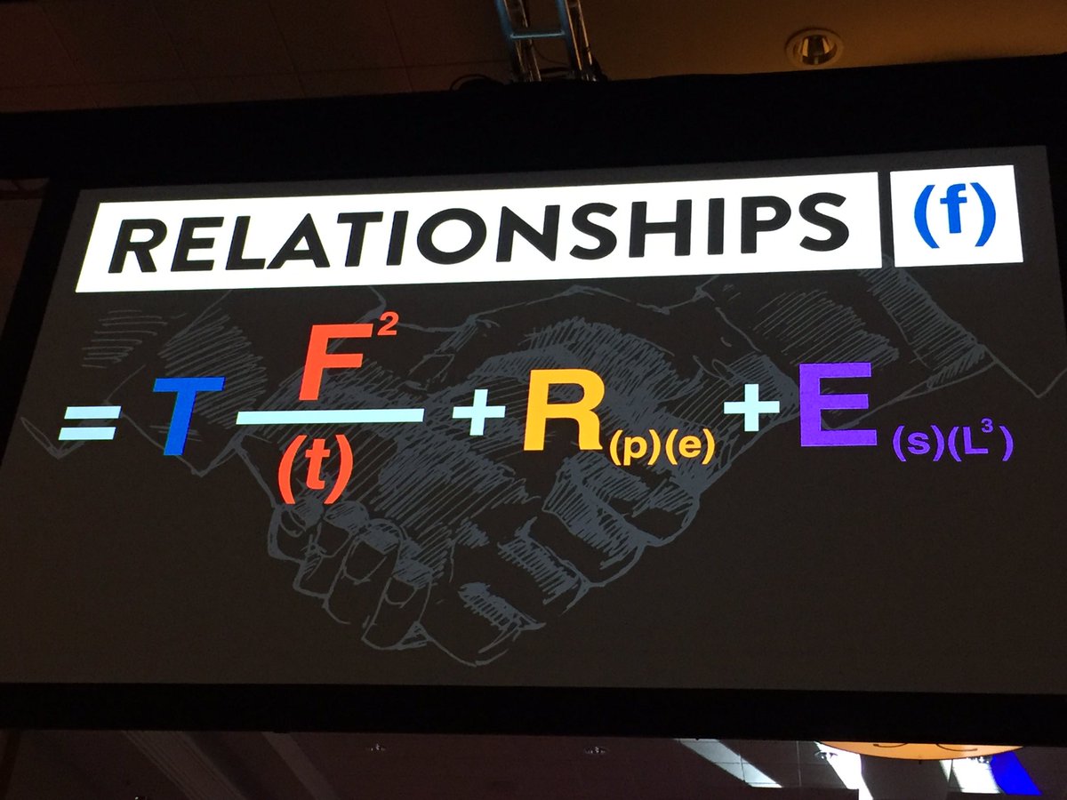 Love that #RestaurantLeadership conf. 2017 focus is on relationships - an equation of time, face-to-face, environment and trust.