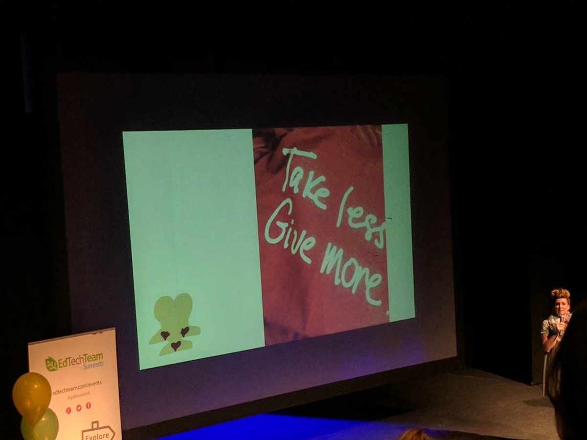 Take less, give more (don't let them know what you're against or what you're for... 😂) #unexpectedhanilton at #edtechteam Canberra