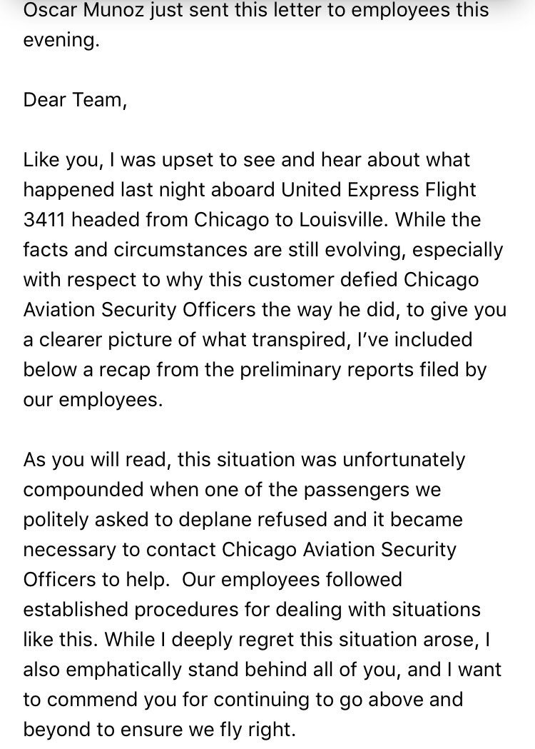 Ryan Ruggiero on Twitter: "INBOX: @united CEO sends letter Ryan Ruggiero on Twitter: "INBOX: @united CEO sends letter