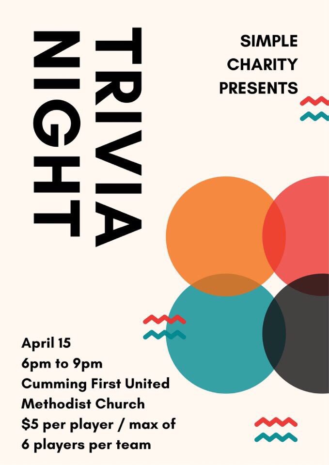 nfsimplecharity's tweet photo. TRIVIA NIGHT!! All $$ raised is going to Opportunity International to create jobs for women in need to help provide for their families https://t.co/8FA6lCSBik