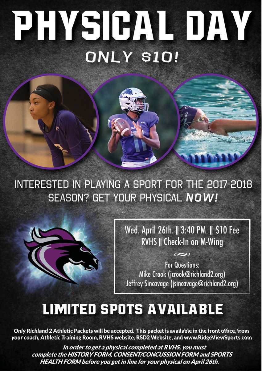 Thinking about playing sports next year? Get your physical for the 2017-2018 school year for only $10! Here's how: