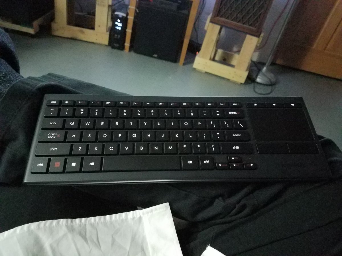 TheProfosist's tweet photo. The @Logitech #K830 is already being put to heavy use And my #HTPC is quite happy. Its not perfect but closes so far #TechThoughts #TechLife https://t.co/eb7aX7jsWM