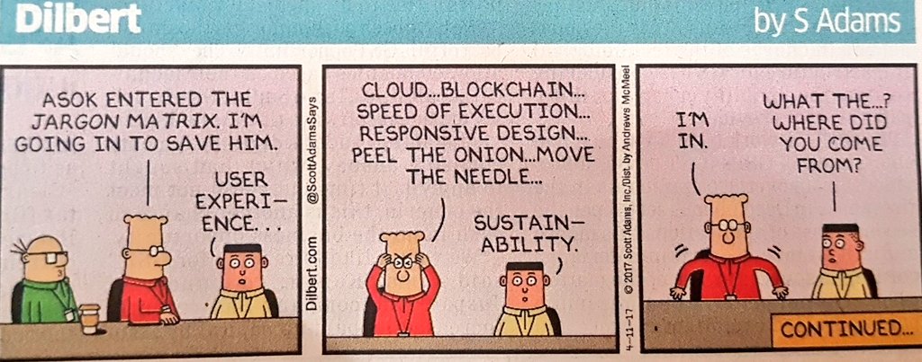 srinivasanravi's tweet image. Hot damn! Is Scott Adams on fire or what? #Dilbert #jargonmatrix @chidu77 @RajrishiSinghal @madversity