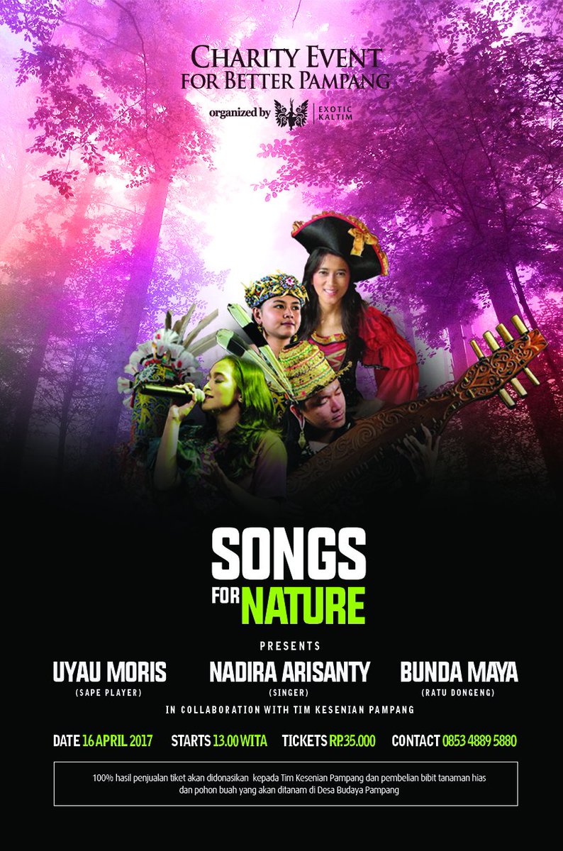 exotickaltim's tweet photo. Songs For Nature, 16 April 2017 at Desa Budaya Pampang Samarinda. CP : 0853 4889 5880 (Esti). @HalloSamarinda https://t.co/pd6SZJ2z43