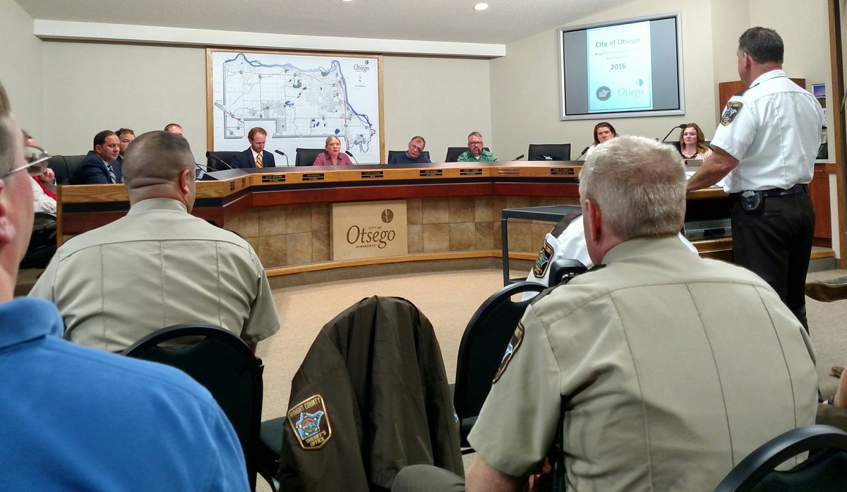 DebbiRydberg's tweet photo. Listening to Sheriff's report and other @Otsego dev discussion. This city is growing! #ERACC https://t.co/qKLguntjl7