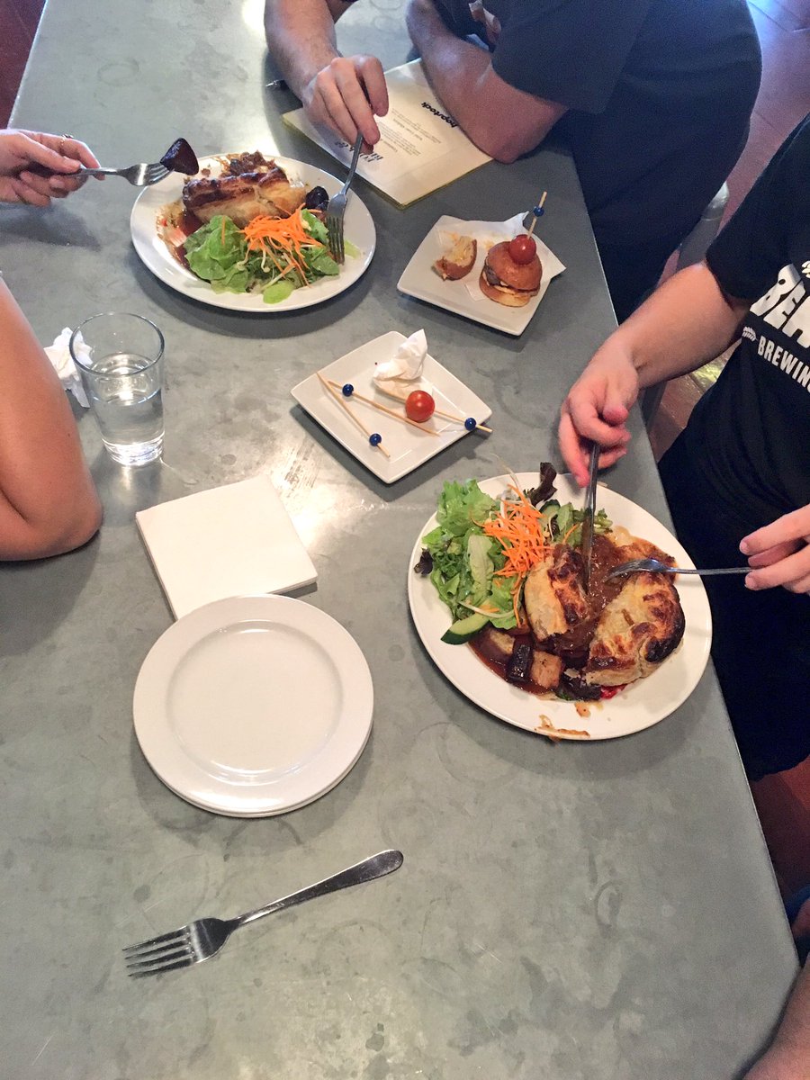 BeerKel's tweet photo. One of the finest parts of brewpub life... trialling new menu items for #Hopstock17 #goatsliders #venisonfigpie https://t.co/HGTQIeD5Iw