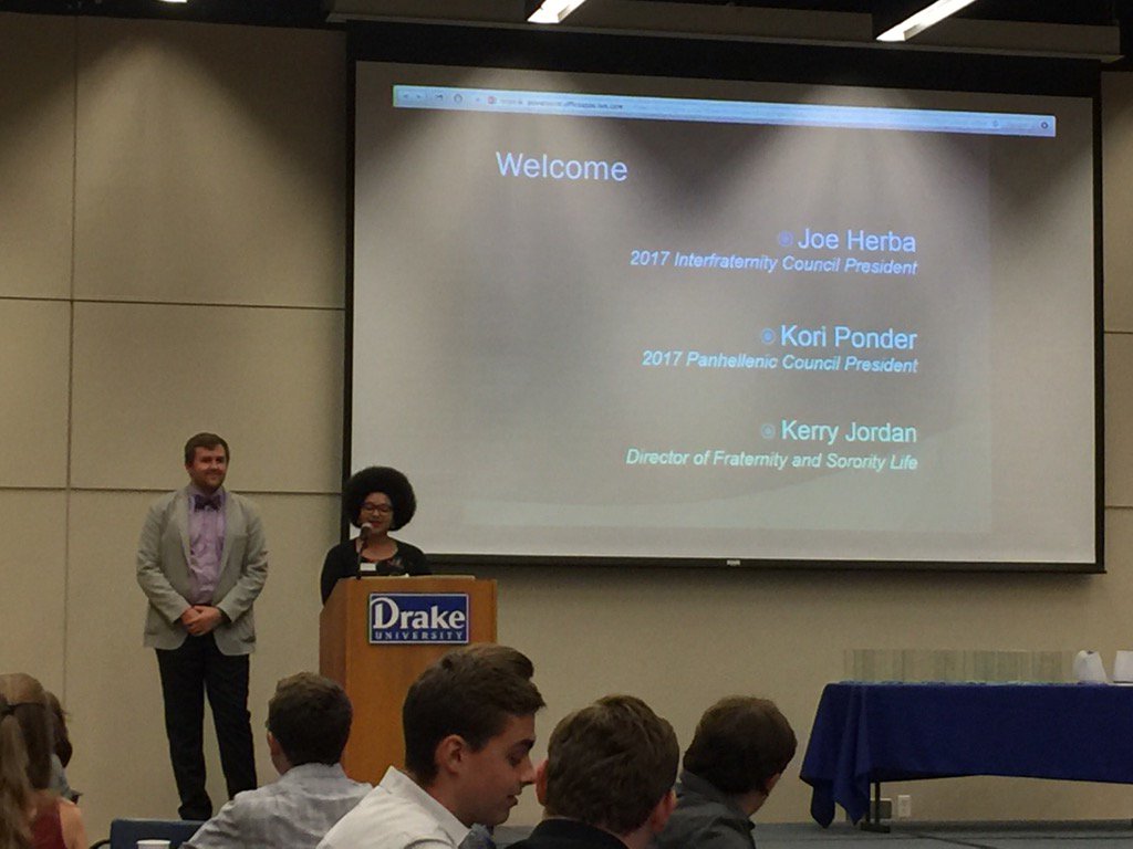 drakepresident's tweet photo. Congratulations to all the Greek Life award winners tonight! https://t.co/MwaZIgyvj2