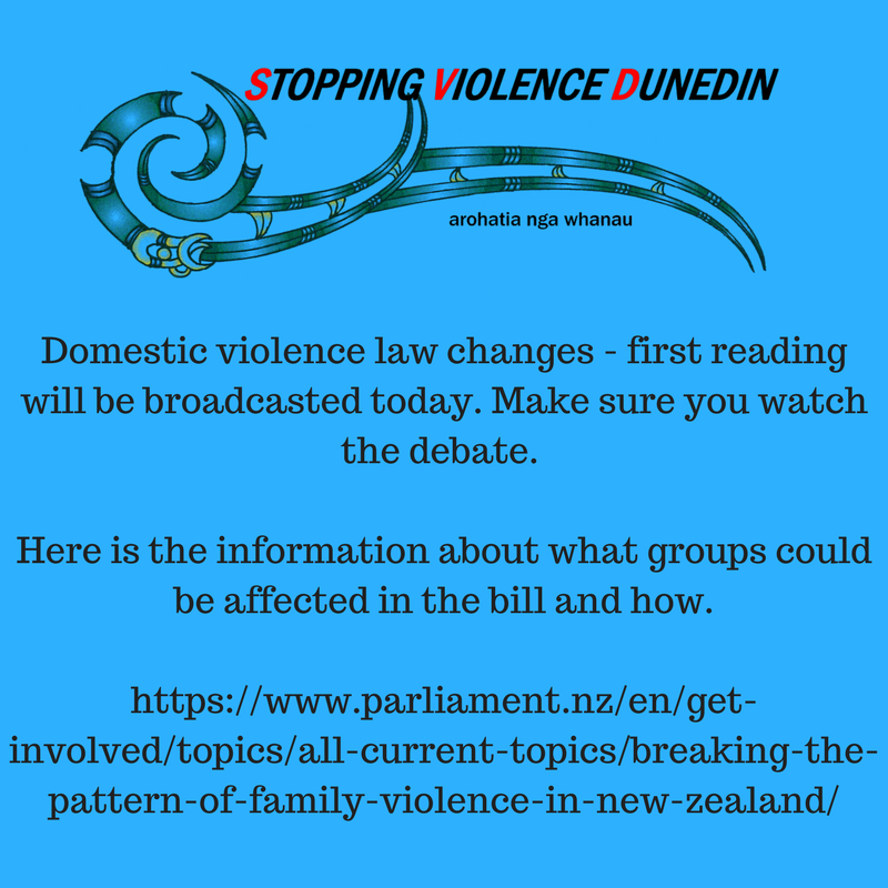 StopViolenceDun's tweet photo. please watch @NZParliament TV at 2pm today. #latestnews #domesticviolencelawchanges #itsnotok #politics #makenzviolencefree #nzqt #nzpol https://t.co/TjZnbG0Xfo