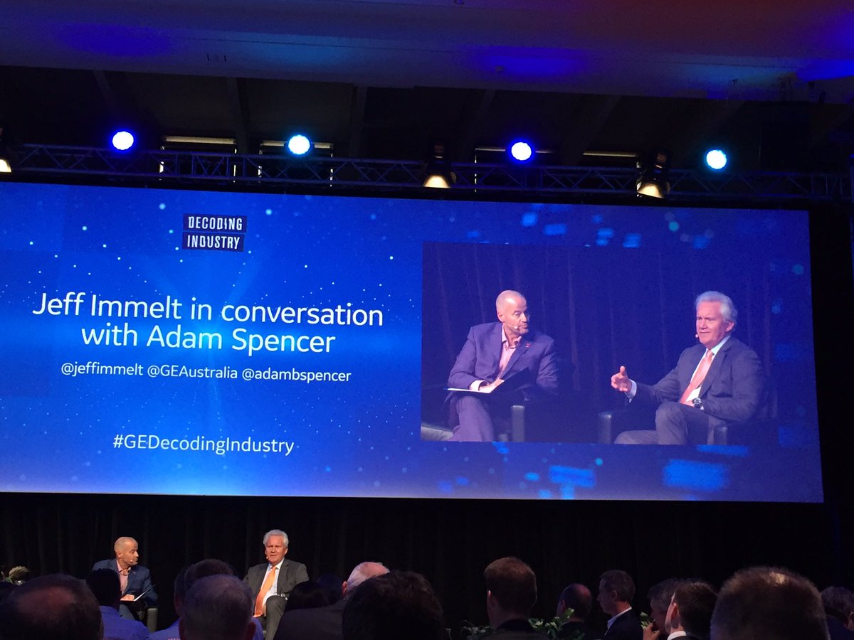 create_digital_'s tweet photo. Jeff Imelt: "GE's secret to longevity - Tomorrow, don't be what we are today". #GEDecodingIndustry https://t.co/8ib4pxHia3