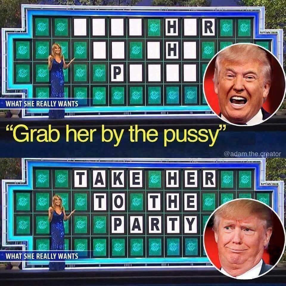 BubbahTrump's tweet photo. Wheel of Fortune is Fake News!!! I know what she really wants!

#BubbahTrump #MAGA https://t.co/5INRO1ovIH https://t.co/W68TWy8eju