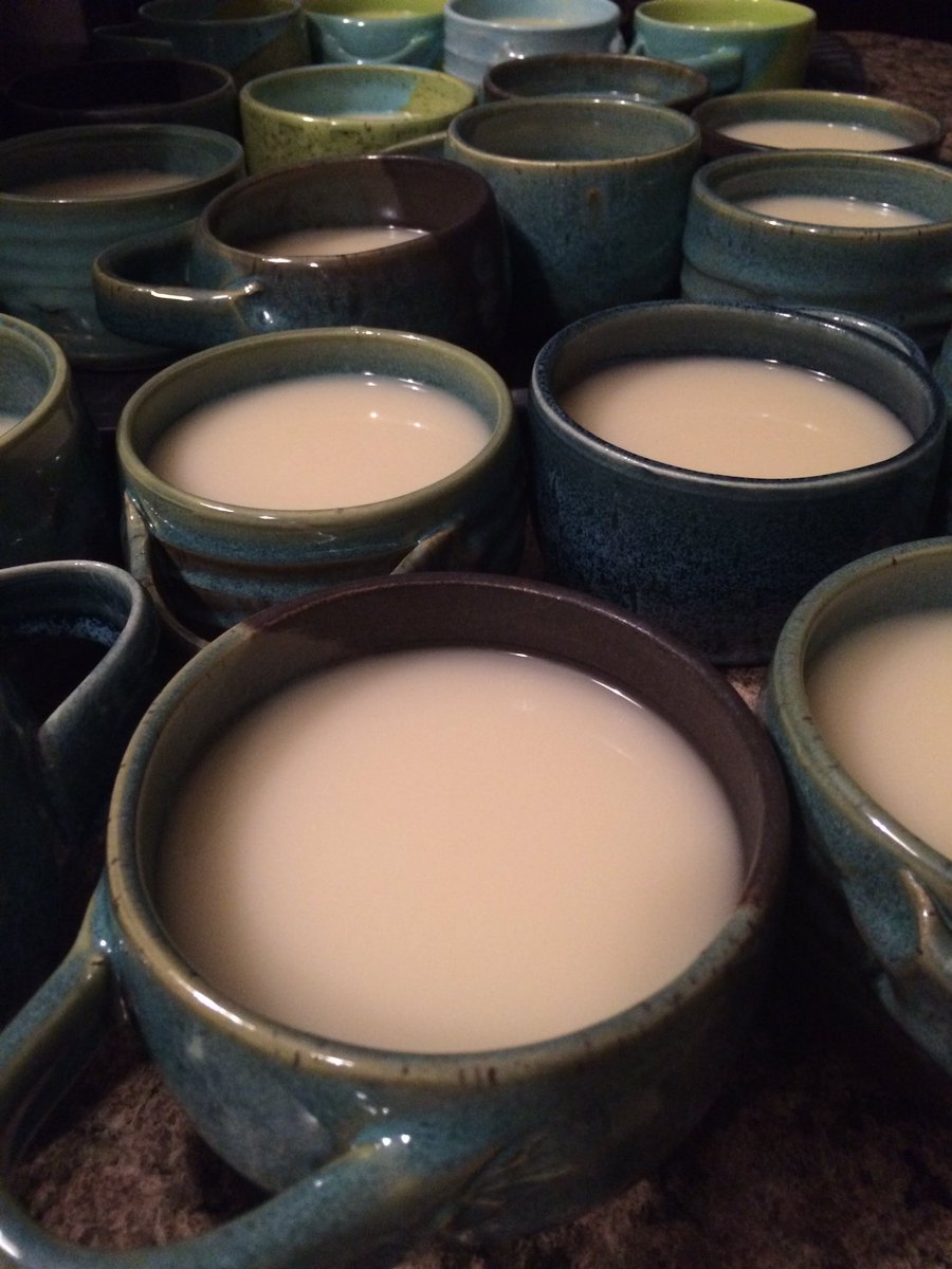 goodtimessoap's tweet photo. Soap pots filled with #shavingsoap #pottery #goodtimessoap #cocoabutter #kaolinclay #shakeatailfeather #tallow #aweaomeness! https://t.co/esVKvwN4M0