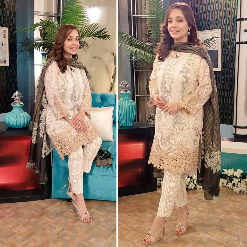 Good Morning and welcome to Morning with Juggun on PTV Home. Wardobe by Imperial Lawn. #ptvhome #morningwithjuggun #juggunkazim