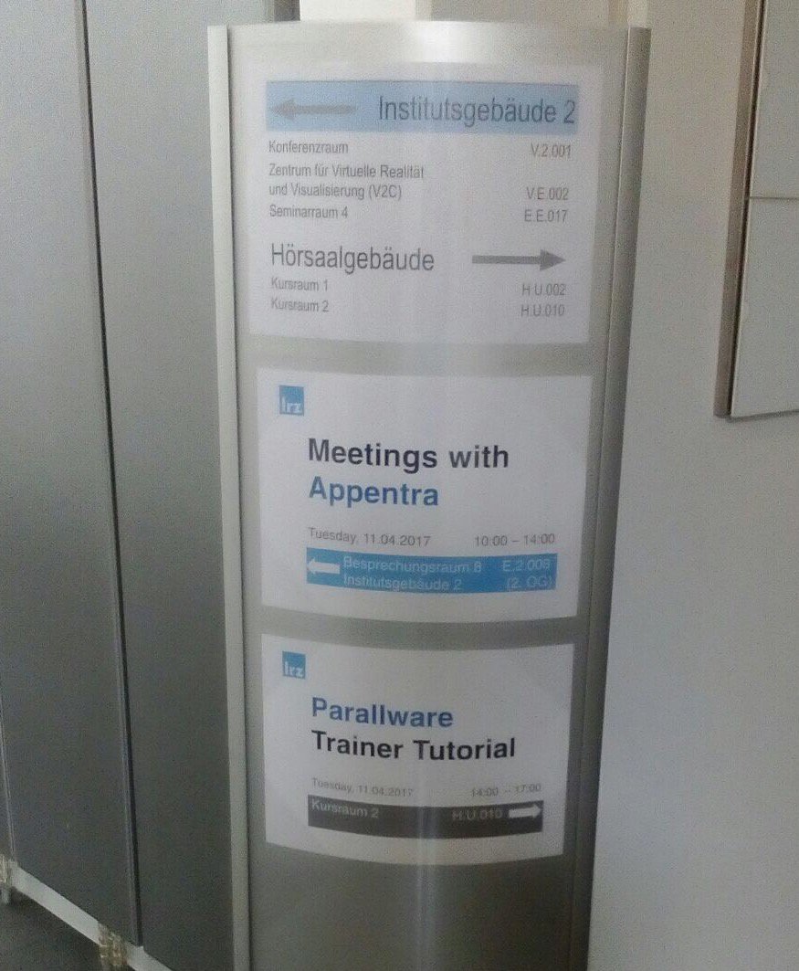 codee_com's tweet image. .@ManuelArenaz is at the Leibniz Supercomputing Center in Munich giving a tutorial of #ParallwareTrainer Thanks .@LRZ_DE for your welcome.