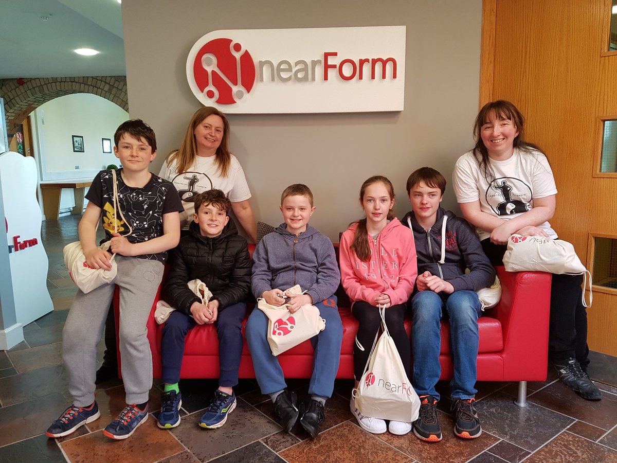 coderdojoTramor's tweet image. Ninjas from @coderdojoTramor get the exclusive tour of @nearForm, an intro to #nodejs and #swagbags 👜👜 thanks to @dberesford #NodeWeek