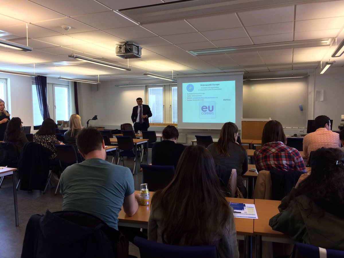 .<a href="/DavidBearfield/">David Bearfield</a> has arrived to lecture about possibilities to an EU career, welcome to join us at 12.15!