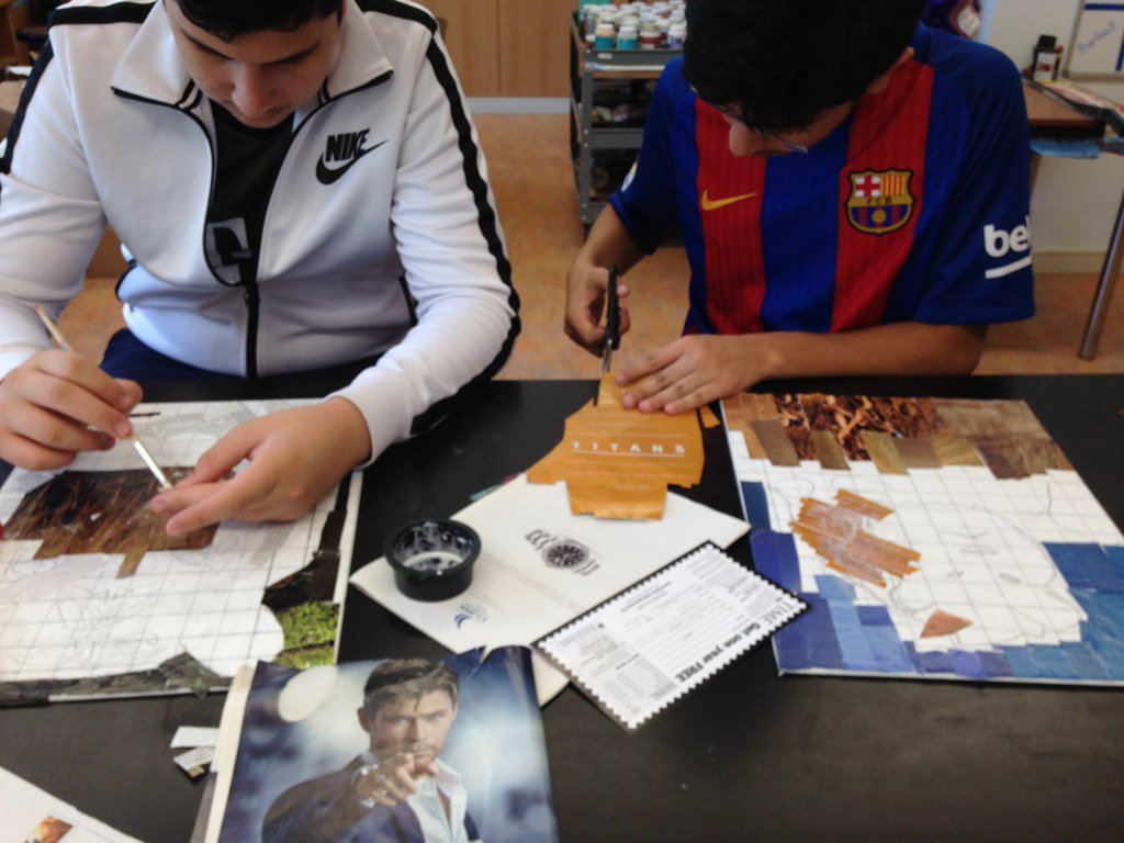 HMMeinen's tweet photo. #grade9art working on their #collage pieces #rvisionaries #RVIS_art @RVIS_bh https://t.co/jAnrdwbRSt