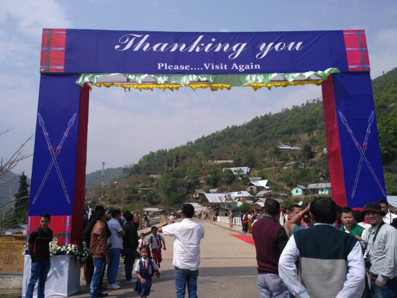 GinGangte's tweet photo. #WelcomeToTheHill: A well decorated #WelcomeGates greets #CM Pu @NBirenSingh; stage set for a public reception in #Ukhrul. #BetterManipur!! https://t.co/HmBCxc66oG