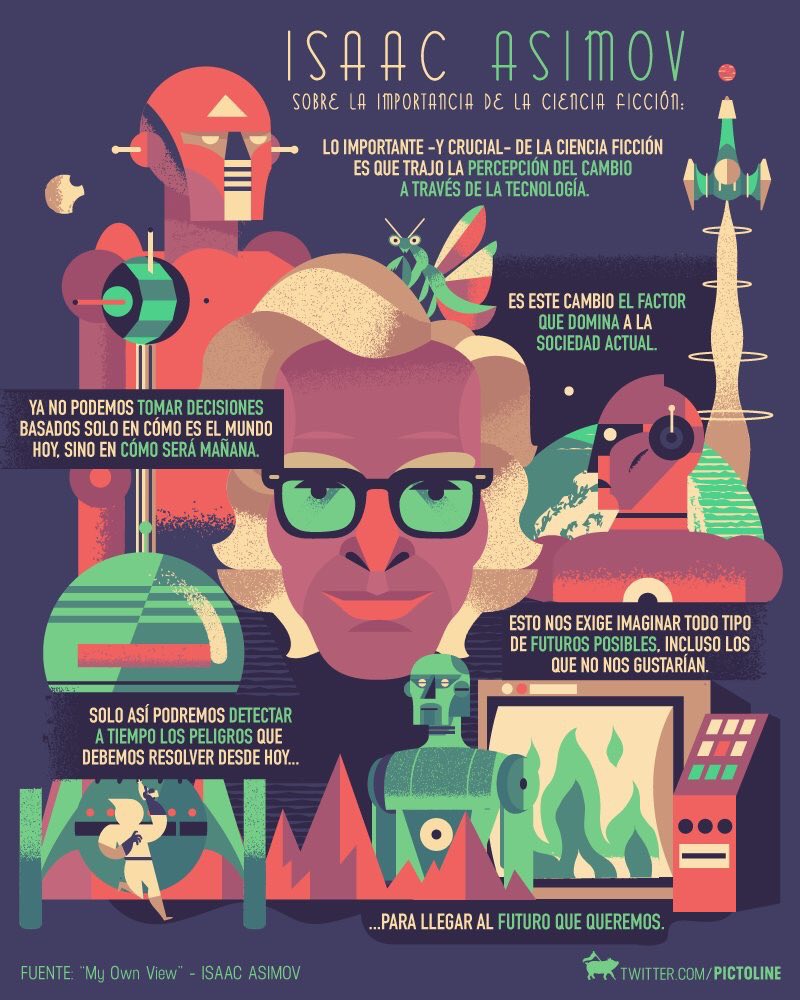jotaFsebastian's tweet photo. ¿Por qué es tan importante la #CienciaFicción ? Isaac Asimov. #scifi #tecnology https://t.co/MSnSvUPTFv