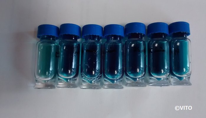VITObelgium's tweet photo. In project I-#Algae-Pro we've realised pre-concentration of algal #biomass &amp; extraction of phycocyanin natural dye > https://t.co/sxcD4i7UhL https://t.co/8KOOvJPMJG