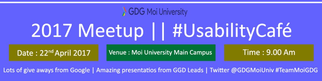 mayeedwin1's tweet photo. A week to go 'techie' #UsabilityCafe #TeamMoiGDG #MeetMaye #TechTalkMaye You don't miss such! https://t.co/K4cLihYo1A