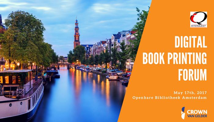 Crownvangelder's tweet photo. Let's meet at the #Interquest Digital Book Printing Forum next month in beautiful Amsterdam. #inkjet #print #letsgo #obamsterdam https://t.co/8RmfsDsvKi