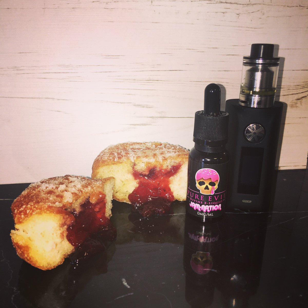 evilvapors's tweet photo. It's time for #CheatTuesday &amp; we're snacking on Jamnation &amp; something a little #doughy... pick yours up now! https://t.co/SVbcghRejp😈 https://t.co/hsraAlwFg9