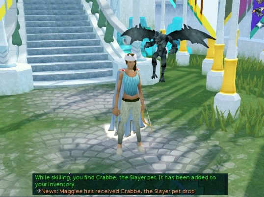 Posting this a few days late but I got my first skilling pet a couple of days ago. About time I'd say..