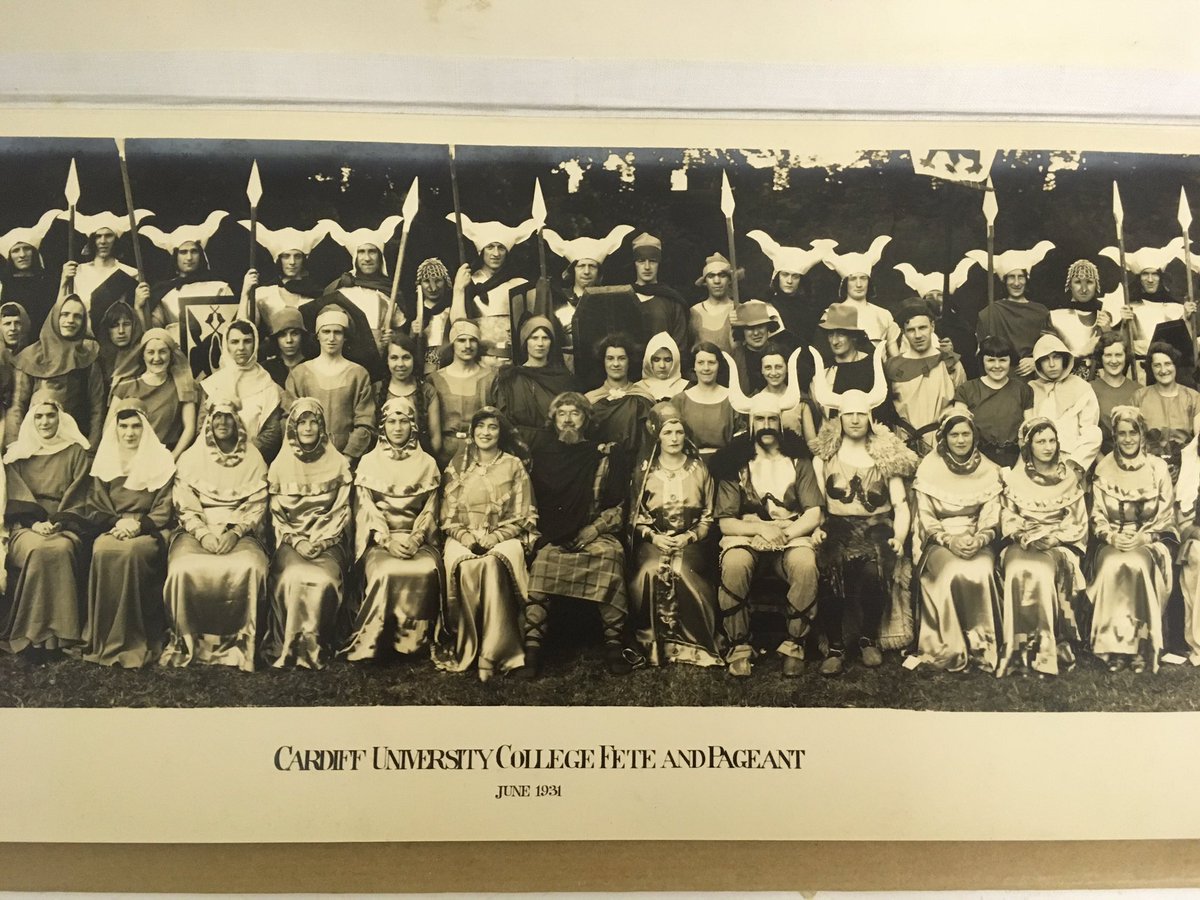 iamcardiffuni's tweet image. I just took these snaps of my favourite things in the archive! Photos of a pageant organised by staff at students in 1931 @cardiff_castle