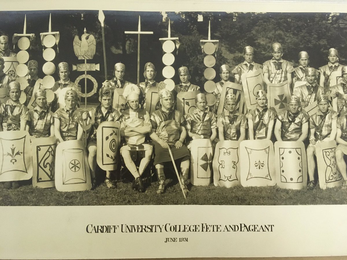 iamcardiffuni's tweet image. I just took these snaps of my favourite things in the archive! Photos of a pageant organised by staff at students in 1931 @cardiff_castle